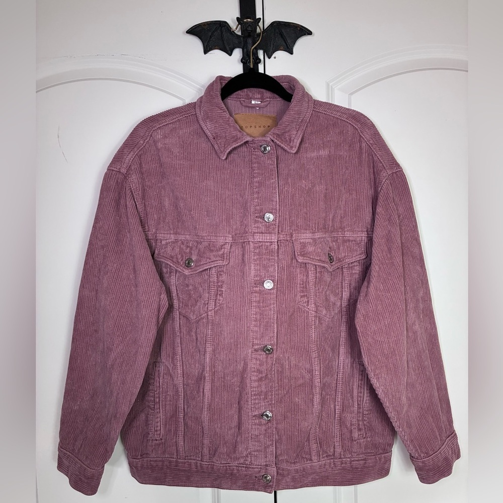 Cottagecore Corduroy Mauve Colored Jacket working pockets button front size L